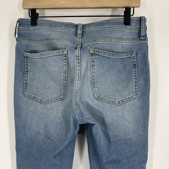 J Crew Jeans Size 28 Womens Blue 9" High Rise Toothpick Raw Hem Hamden Wash - Picture 6 of 12